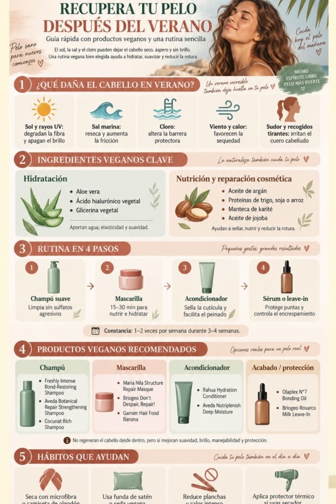 Infografia recuperar tu pelo después del verano